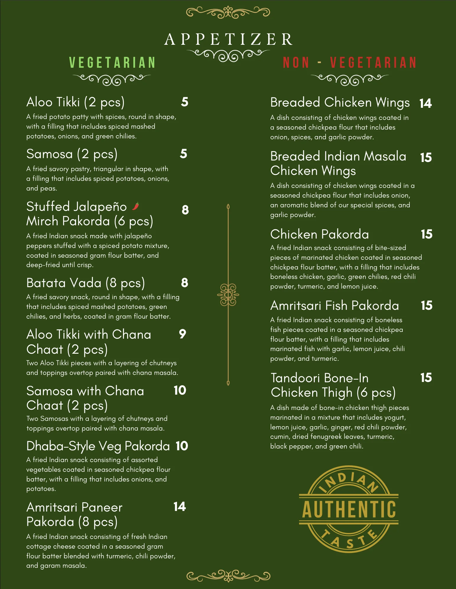Amritsari Kulcha Hut Dine-In Menu Page 2