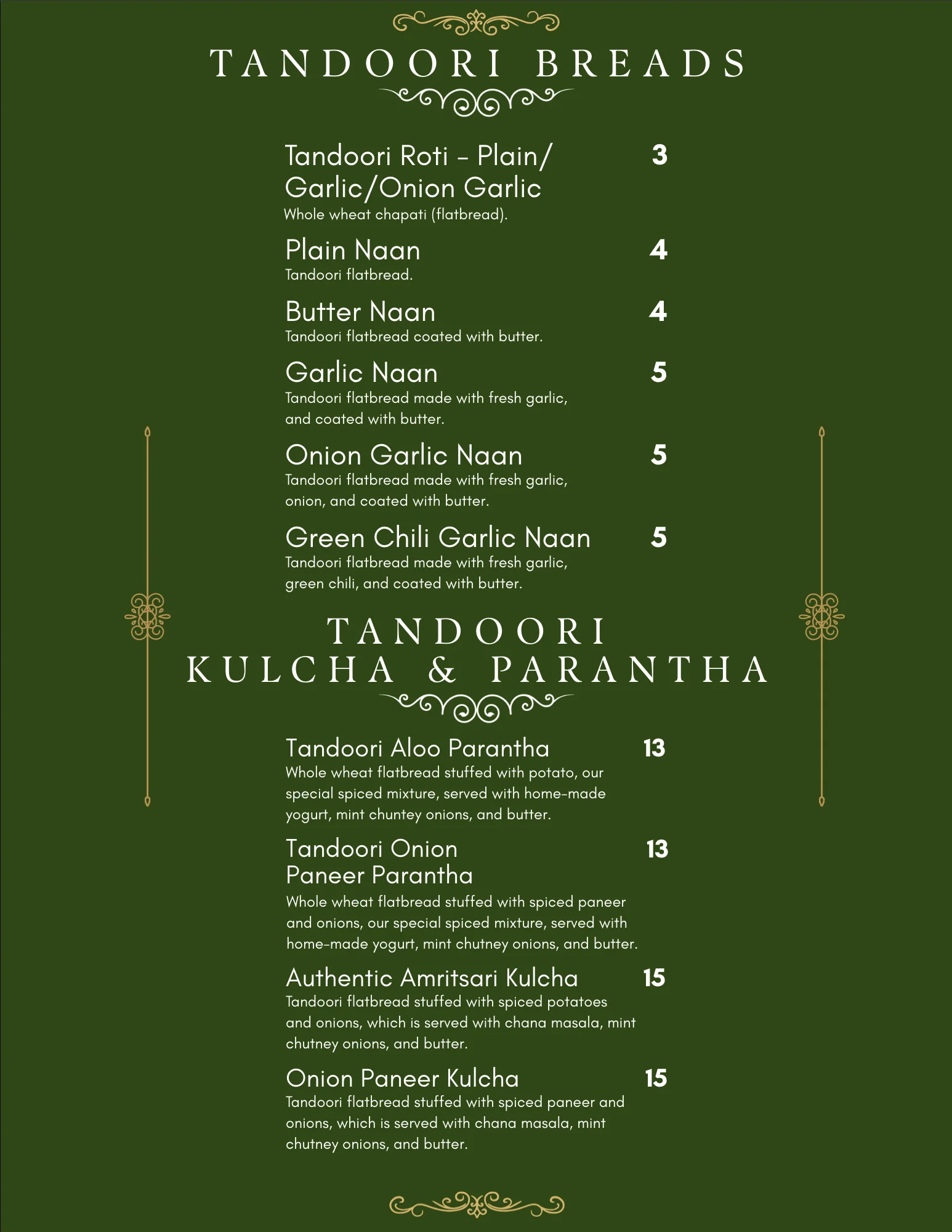 Amritsari Kulcha Hut Dine-In Menu Page 4